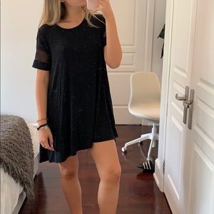 Black t shirt dress with mesh sleeves!